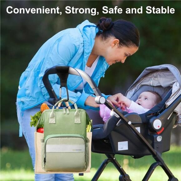 Stroller Hooks 4 Pack Bag Clips Universal Diaper Bag Purse Backpack Hanging - Picture 6 of 7